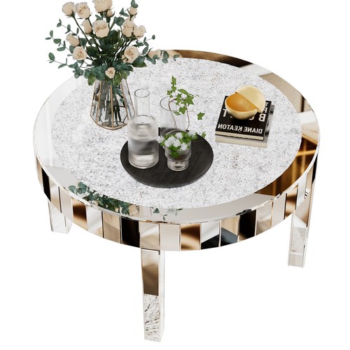 Round glass coffee table bling - coffee,