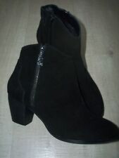 NEW Moda in Pelle Ankle Boots Leather Suede - Black Size UK 8