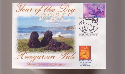 Hungarian puli dog stamp cover - puli,