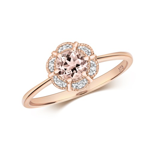 Real morganite and diamond - real,