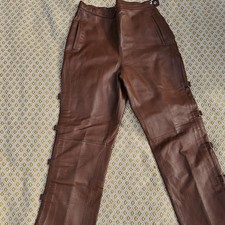 Brown Real Leather Trousers