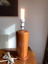 Vintage Mcm Treencraft Turned Wooden Table Lamp H29cm Working 4 different woods