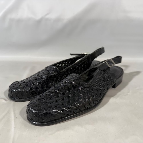Vtg trotters leather basket - vtg,
