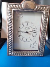 Carrs ~ Hallmarked Silver Faced Clock ~ Sheffield 1989 ,~ Good Working Order 