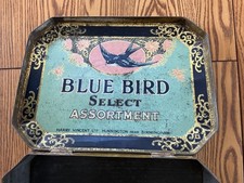 Large Vintage Original BLUE BIRD Chocolate Toffee Tin. Harry Vincent
