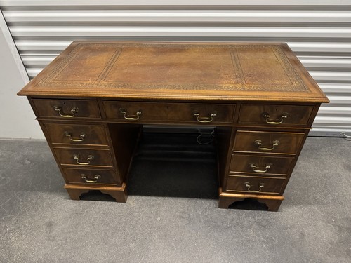 Vintage mahogany leather top - mahogany,