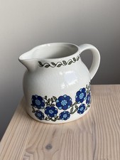 Vintage 1970s Taunton Vale Blue Flower Retro Floral Milk Jug 450ml Approx