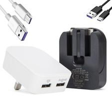 Charger for Samsung A13 A53 5G A33 Dual USB Wall Plug Type C Fast Charging Lead