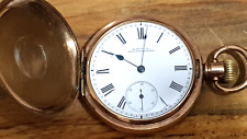 Waltham half  hunter  Gold P pocket watch serviced Working perfect  ref 1112