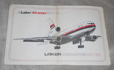 LAKER AIRWAYS DC - 10. PAPER PLACE MAT circa 1978. MEASURES APPROX 16 x 10 ins