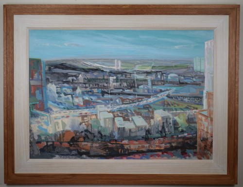 Leeds city expressionist oil - expressionist,