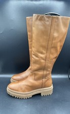 NEW Dune London Tape Ladies Knee High Boots Brown Zip UK 7 EU 40 RRP £200