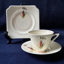 Royal Doulton Daphne V1491 Rare Vintage 1930s Art Deco Tea Trio Cup Saucer Plate