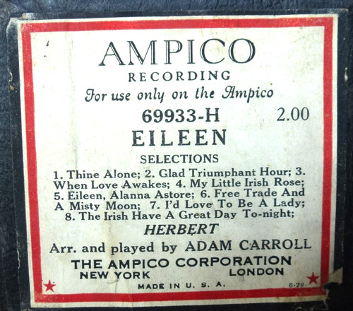 Ampico reproducing roll - reproducing,