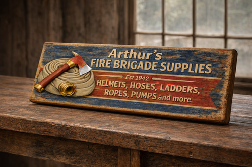 Old fire brigade sign vintage - old,