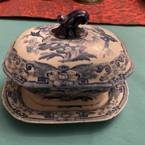 Antique pottery pearlware blue - antique,