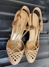Ladies Matt Gold Basket Weave