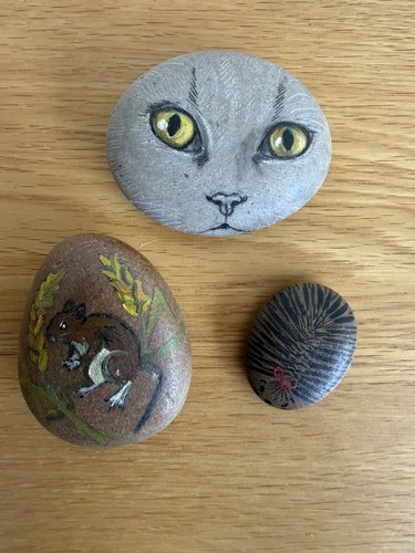 Hand painted cat mouse - 3,