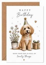 Labradoodle birthday card - birthday,