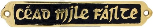 Brass wall plaque cead - plaque,