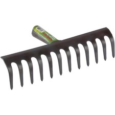 SupaGarden Garden Rake Head 12 Tooth Replacement Carbon Steel Soil Rake