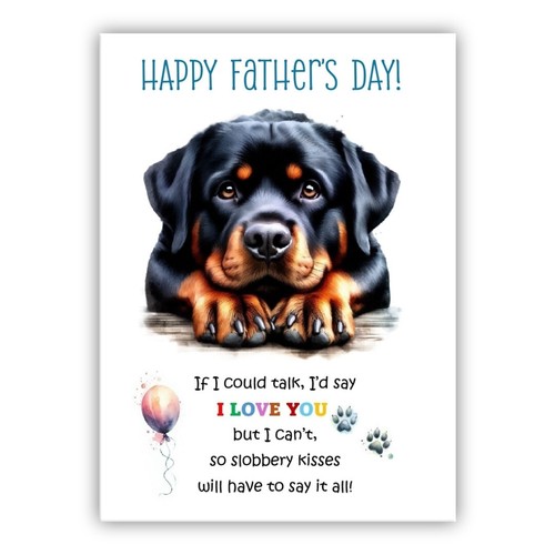 Father day rottweiler dog - father's,