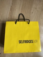 collectable YELLOW carrier paper gift bag Selfridges&Co 25x22x10cm with strap