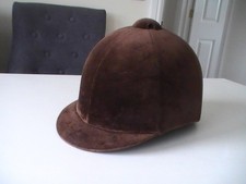 Brown velvet riding hat. Size 59cms. For In-hand showing. Preowned. 