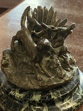 Antique Bronze, Marble hare and hound Match Striker