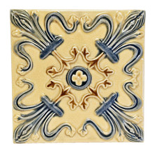 Yellow Blue Majolica Art Tile