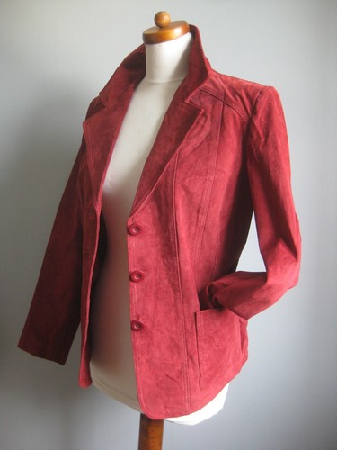 Red real leather jacket 8 - jacket, 10