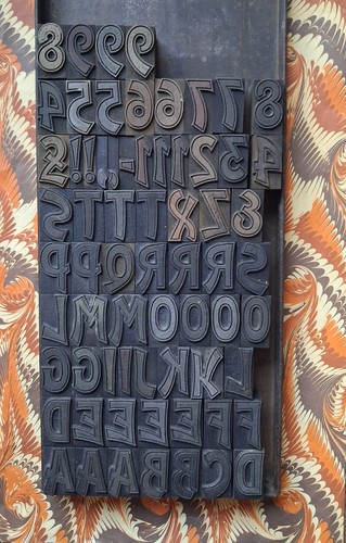 Outline wooden letterpress - outline,