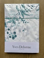 New Yves Delorme Sylve 100% Percale Cotton Double Size Drap Flat Sheet - £239