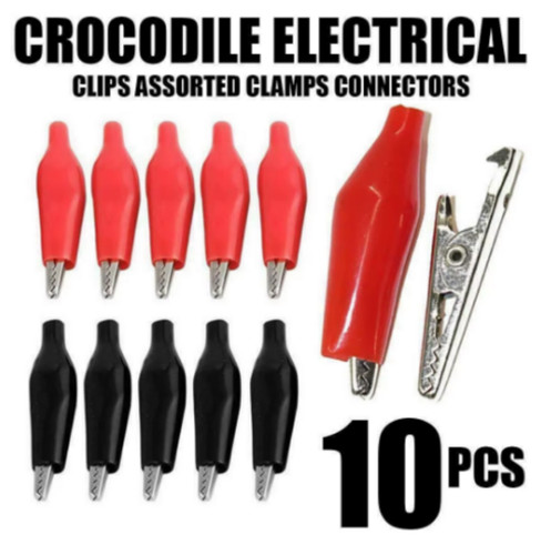 Insulated crocodile clips - 10,