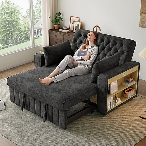 Folding sofa bed storage - bed, grey