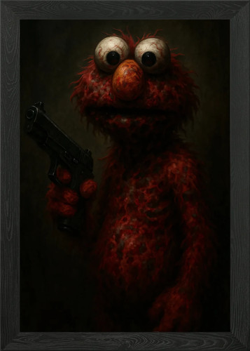Elmo with gun - elmo,