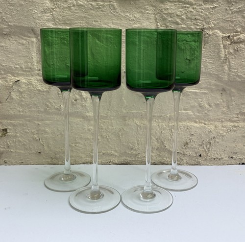 Four vintage hand blown - , tall