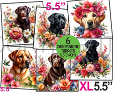 6 XL Card Toppers 5.5" Floral