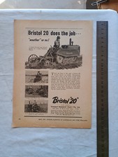 Bristol 20 Tractor Advertisement Removed from a 1951 Farming Magazine a