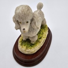 Vintage Poodle Dog on Wood