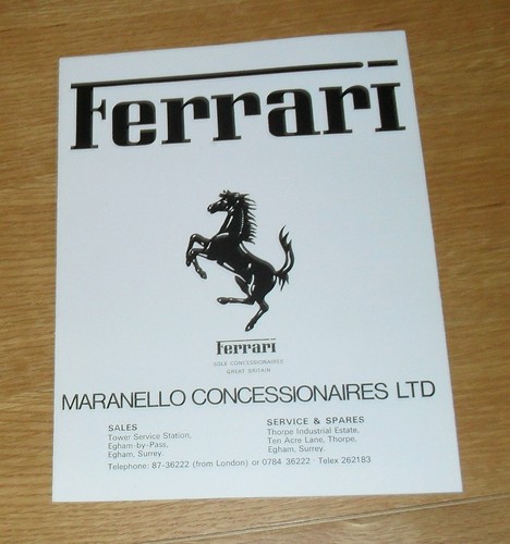 Ferrari brochure 1980 512 - bb,