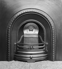 RESTORED CAST IRON FIREPLACE /