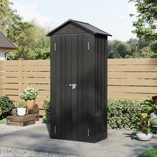Small Lockable Garden Shed Metal Storage Box Outdoor Tool House Backyard Racking