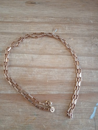 Gold oblong link chain - 9,