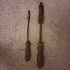 Vintage Soldering Irons – Wooden Handle, Antique Hand Tools (Lot of 2)