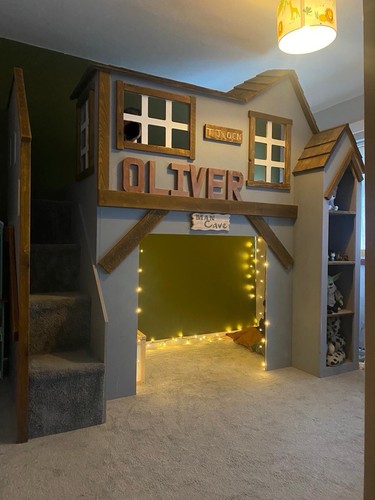 Kids tree house bed - house,
