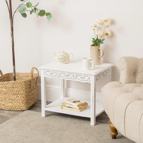 Distressed white painted - white,