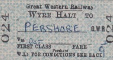 Great Western Railway Ticket WYRE HALT 024