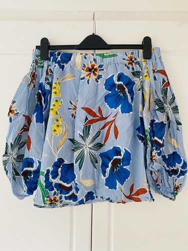 Blue floral bardot - bardot, top