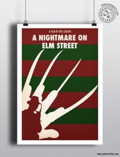 NIGHTMARE ELM STREET - Freddy Kruegar Minimalist Horror Movie Poster Posteritty